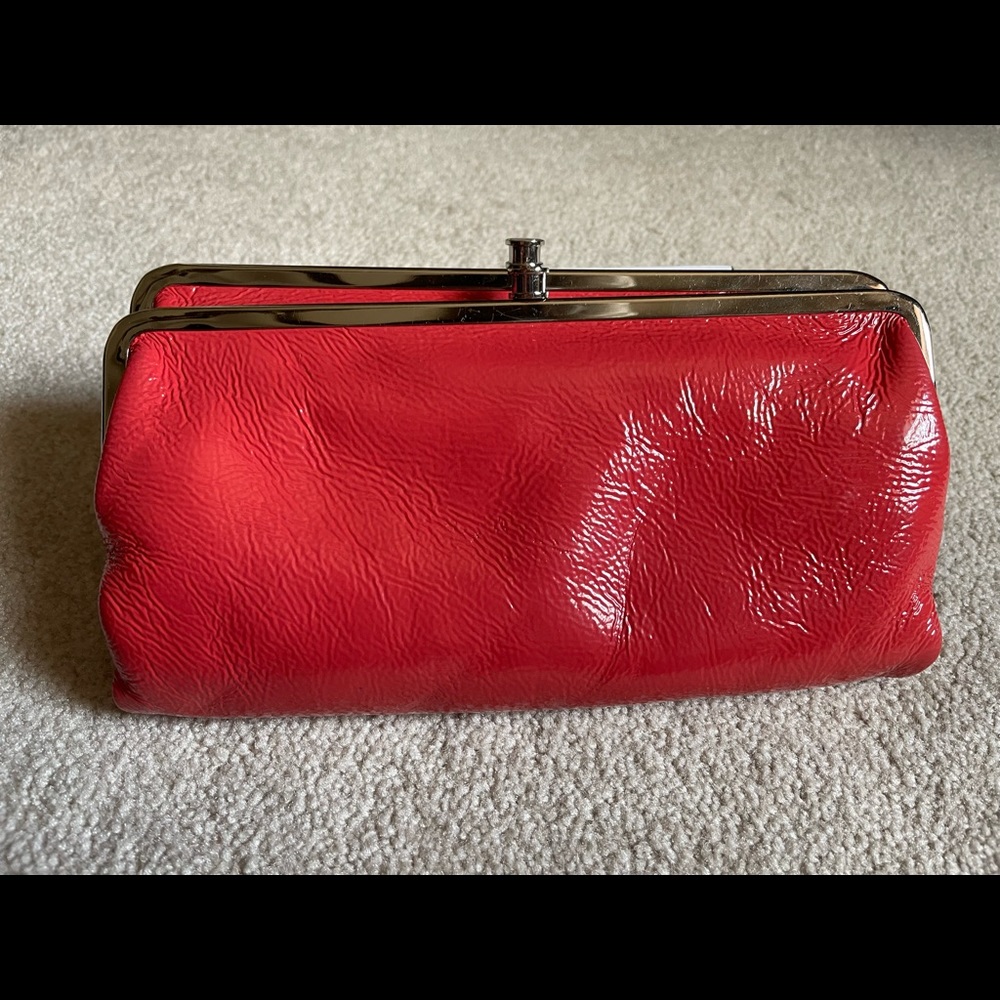 HOBO Coral ‘Lauren' Patent Leather Double Frame Clutch Wallet
